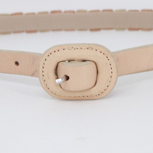 Vtg Leather Belt Women Small Blush Sage Nude Suede Colorblock Buckle Skinny - Picture 2 of 17