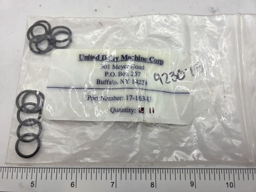 LOT OF 11 UDMC DSO FLUID HANDLING 17-163-U, 2" BUNA O-RING 755542, 0688G