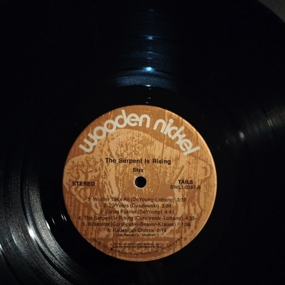 STYX THE SERPENT IS RISING 12" LP EX VINYL FIRST INDIANAPOLIS PRESSING 1973 - Image 2 of 4