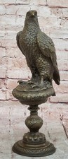Extra Large Sitting American Eagle Bronze Sculpture Marble Statue Figurine