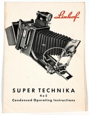 Vintage LINHOF SUPER TECHIKA 4x5 CAMERA OPERATING INSTRUCTIONS