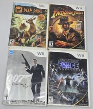 Lot 4 Wii Games W/manuals 007 Deer Drive Star Wars:Force Unleshed Indiana Jones 