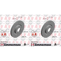 2X Zimmermann Sport Z Bremsscheiben 300Mm Gelocht InnenbelÜFtet Vorne Passend Fü