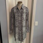 Equipment Femme Small 100% Silk Shirt Shift Dress Snake Print Pocket