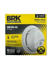 BRK SMI100-AC Smoke Alarm, Direct Wire with 9V Battery Backup
