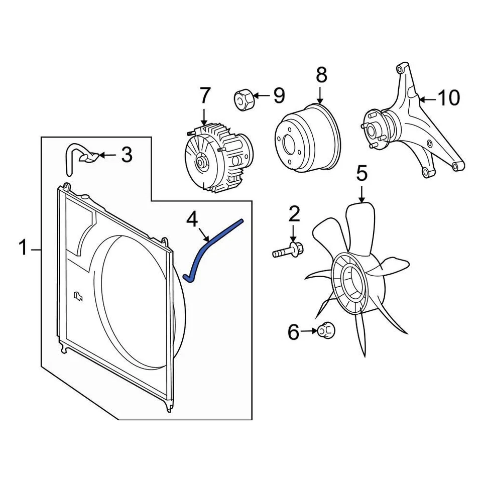 For Toyota Land Cruiser 08-21 Toyota 1647750220 Engine Coolant Reservoir Hose Foto 2 de 2