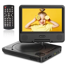 9.5" Portable DVD Player with 7.5" Swivel Screen USB SD Sync TV All Regions