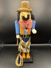 Santa's Workshop 14" Cowboy / Rancher / Western ~Nutcracker w/ Lasso/Bandana/Hat