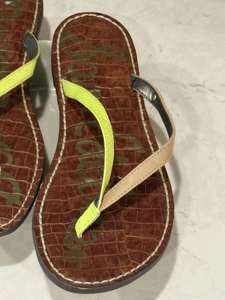 Новые без коробки шлепанцы Sam Edelman Gracie лакированная кожа и неоновые размер 9 - Изображение 2 из 4