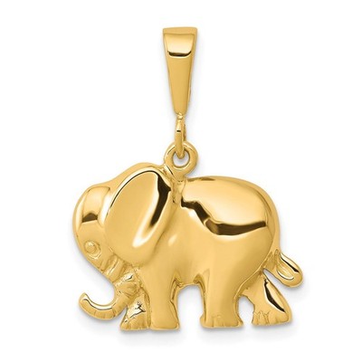 Elefant Anhänger 10k Gelbgold