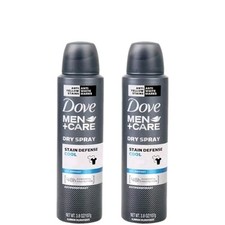 2x Dove Men  Care Dry Spray Antiperspirant Deodorant Stain Defense Cool - 3.8oz