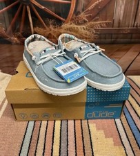 Youth Hey Dude Wendy Boho Light Denim Shoe Size 1