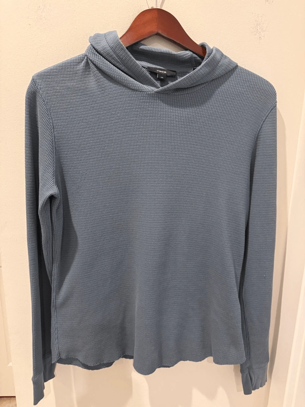 Vince Dusty Blue Waffle Thermal Knit Hoodie size Small
Opens in a new window or tab