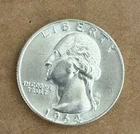 1964 Washington Quarter - 90% Silver, No Mint Mark
