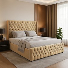 Ottoman Bed Winged Plush Velvet New York Divan