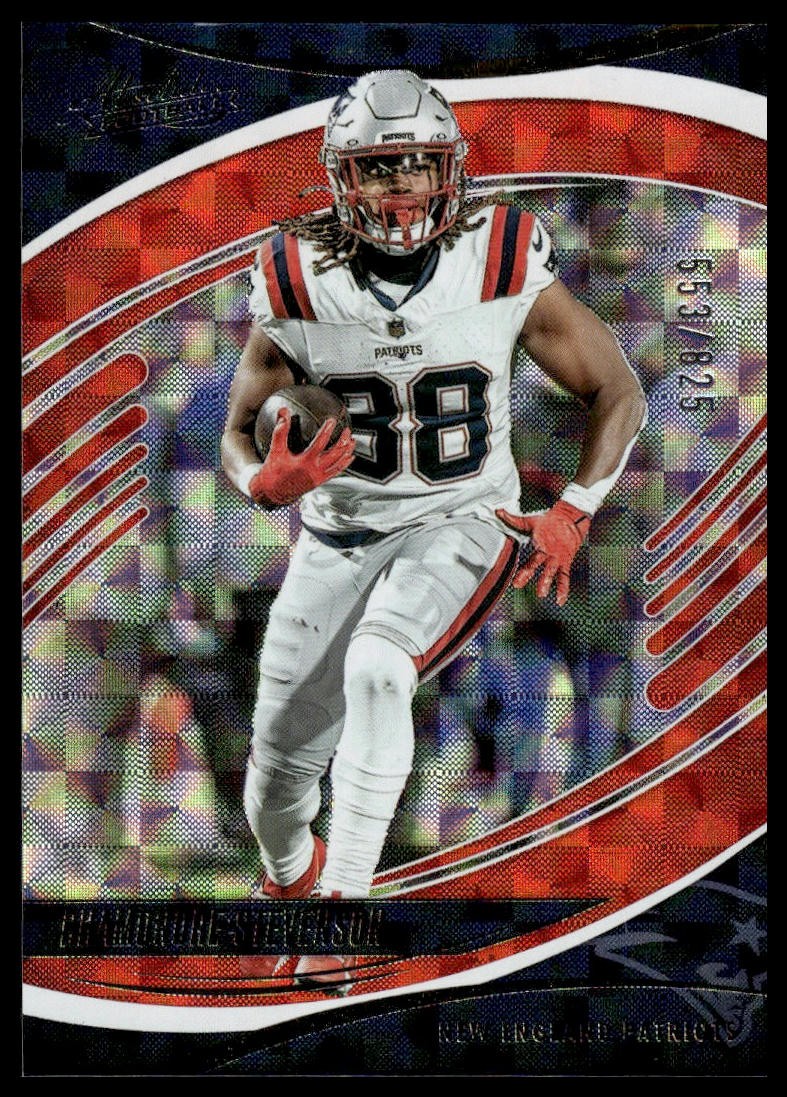 2025 Panini Absolute #64 Rhamondre Stevenson SN Orange Mosaic #/825 Patriots NM+