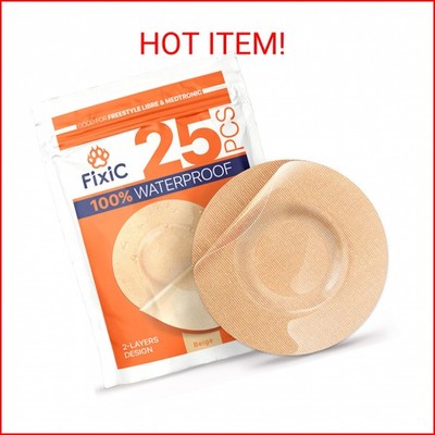 Fixic Freestyle Adhesive Patch 25 PCS   Good for Libre 1, 2, 3 & Plus   Enlite