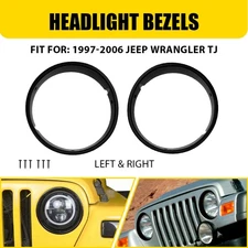 For Jeep 1997 98-2006 Wrangler TJ 2x Front Headlight Bezel Cover Lamp Cap Gilles