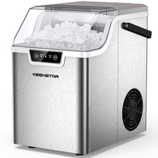 Nugget Countertop Ice Maker with Soft Chewable 40Lbs, Pebble Sonic Ice Machine