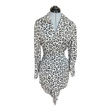 ZARA WOMAN PRINTED SHIRT DRESS animal  leopard print WITH Waistband satin Size M