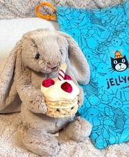 Jellycat Bashful Beige Birthday Bunny Cute Soft Plush Toy Stuffed Doll Best Gift