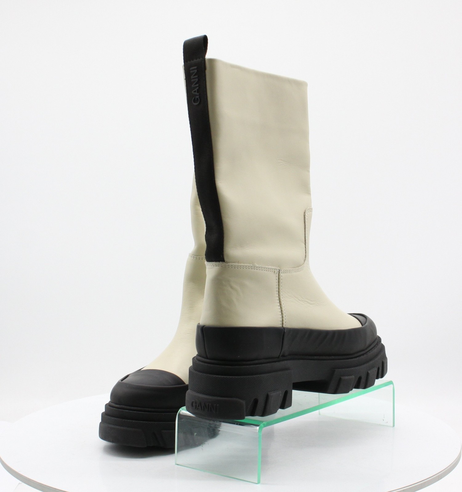 GANNI TUBULAR BOOTS - UK 7 EU 40 RRP £395 WOMENS BOOTS PLATFORM UK 7 EU 40 BEIGE image 6
