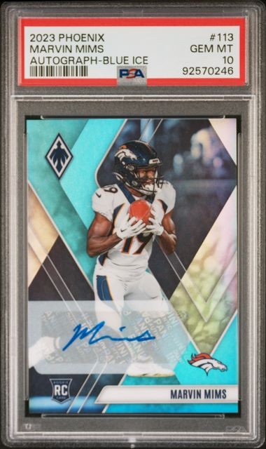 MARVIN MIMS 2023 PHOENIX BLUE ICE ROOKIE AUTO RC #D 05/15 PSA 10 GEM POP 2