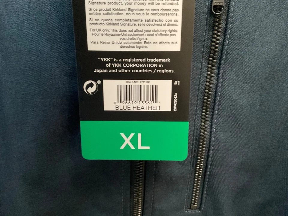 KIRKLAND MEN PERFORMANCE SOFTSHELL WATER RESISTANT STRETCHJACKET(BLUE HTR XL)NWT - Image 4 of 4