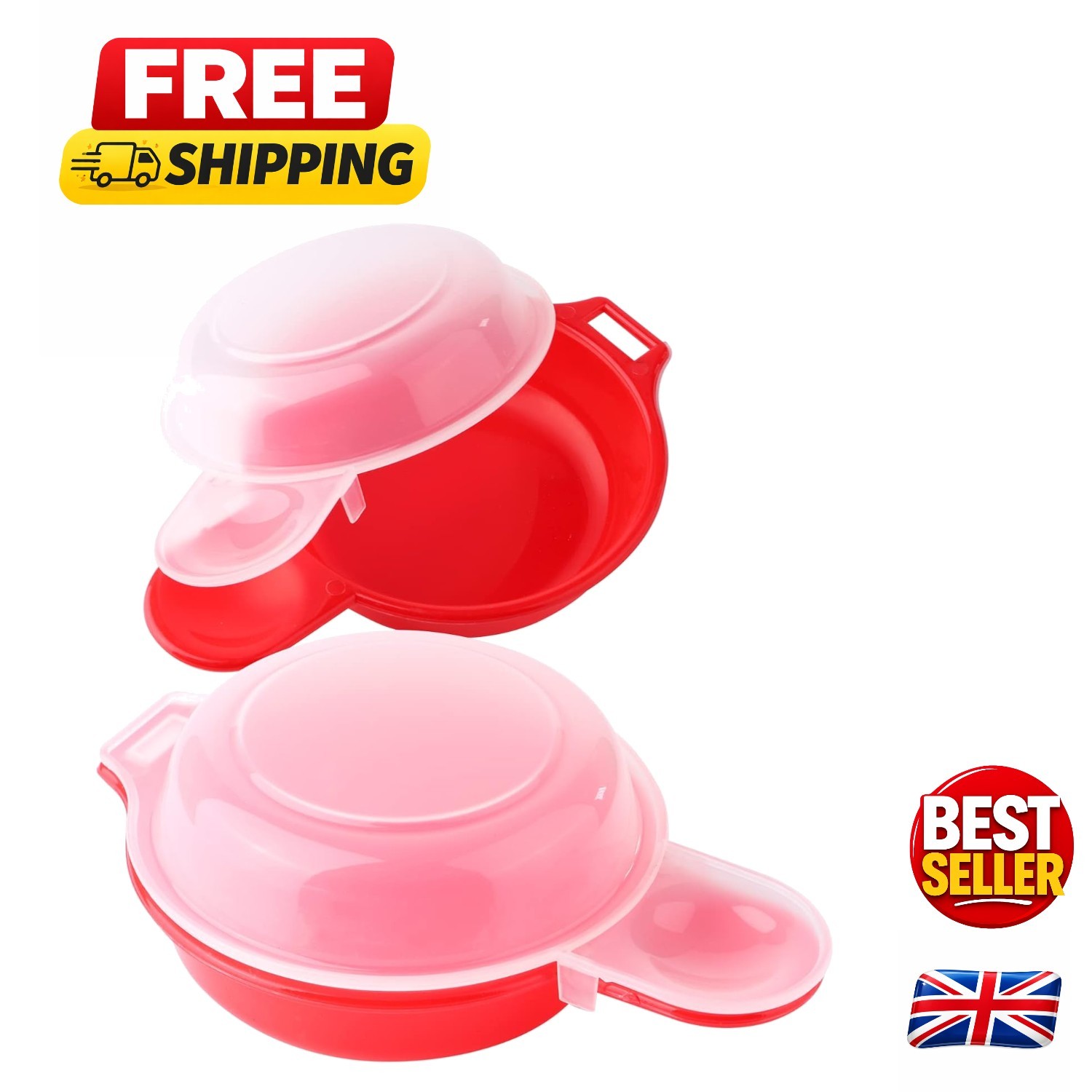 2 Sets Microwave Egg Cooker - Fast 1 Minute Omelet Maker for Breakfast