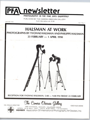 Newsletter Photography Camera Obscura Gallery Denver CO Hal Gould  1990 Halsman