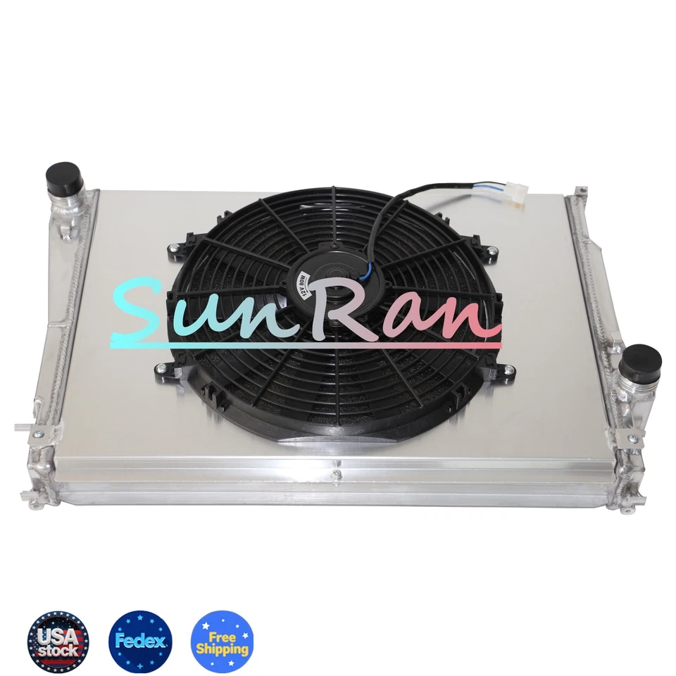 Radiador de aluminio de 3 filas + cubierta + ventilador para BMW M3 E46 MT 1999-2006 1,9-3,2 L L6 #2627 Foto 3 de 4