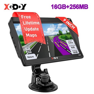 XGODY 9'' Zoll Navigationsgerät Für LKW PKW BUS Navi Navigation GPS POI Blitzer