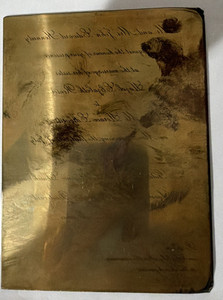 Engraved Copper Printing Plate Wedding Invitation Intaglio Reverse 1920