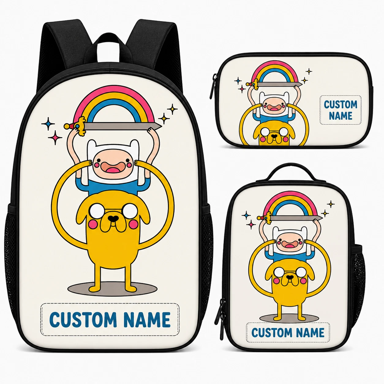 Personalized School Backpack Set for Kids Lunch Bag Pencil Case Custom Name