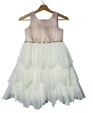 American Princess Girls Dress 7 Tiered Tulle Mesh Sleeveless Formal Occasion