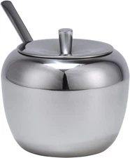 Large Stainless Steel Sugar Bowl with Lid and Sugar Spoon for Kitchen and Home