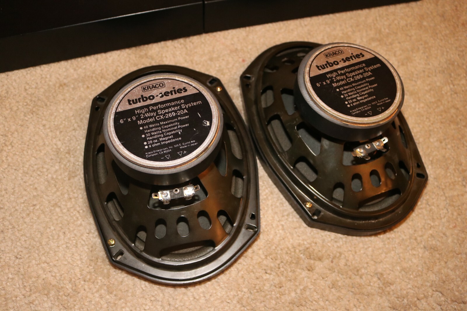 KRACO Vintage Car Stereo 6X9 Speakers 1980s Import Shaft Minitruck