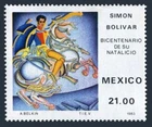 Mexico 1322 two stamps, MNH. Michel 1869. Simon Bolivar, 1983.