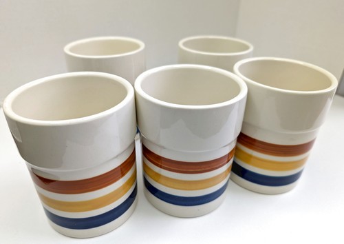 Set of 5 Vtg MCM Handcrafted Lapid Israel Hebrew Ceramic Spice Coffee Sugar Jars - Picture 11 of 20