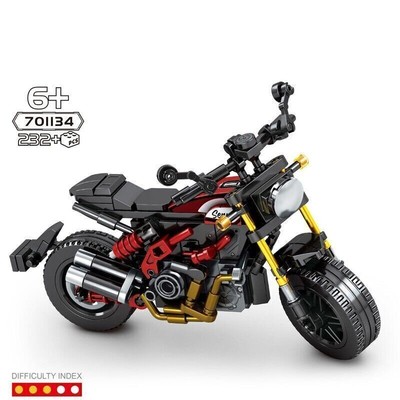 232pc Technical Motorcycle MOC Building Block Indian Ftr1200 Vehicle Bricks Toys