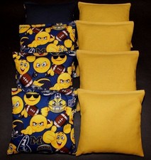 NEW EMOJI University of MICHIGAN WOLVERINES 8 Cornhole Bean Bags ACA Regulation