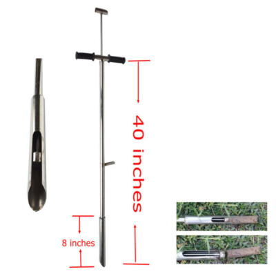 Top Grade 1 PC 304 Stainless Steel Soil Sampler Probe 1.5''Diameter with Foot Peg