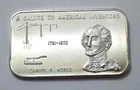 RARE THE JUSTICE MINT A SALUTE TO AMERICAN INVENTORS 1 OZ .999 FINE SILVER BAR