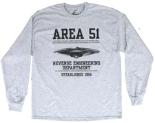 Area 51 Long  Sleeve T-Shirt Roswell Alien UFO Space  Reverse Engineering
