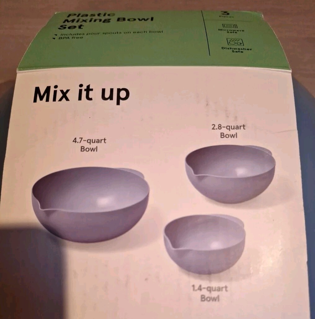  Figmint Plastic Mixing Bowl Set 