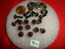 Vintage 9 mm Brown Plastic Animal Eyes 8 pairs