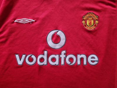 Maillot Domicile Vintage Manchester United 2000/02 – VERON #4, Taille M, Comme Neuf