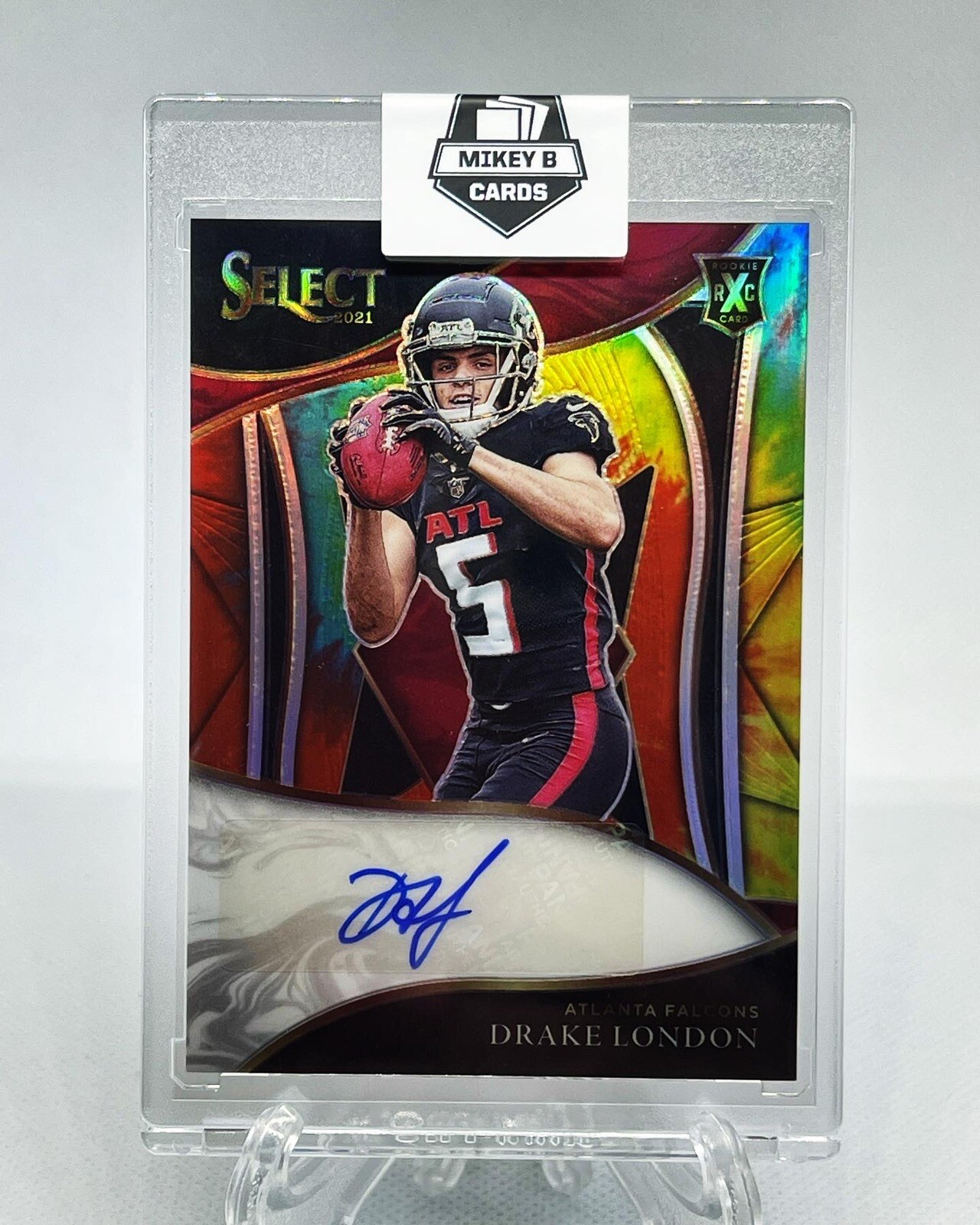 2021 Panini Select Drake London XRC Tie-dye PRIZM /25