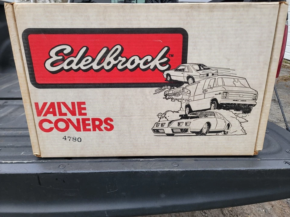 Vintage Edelbrock Gold Anodized Aluminum Valve Covers BBCBig Block Chevy . - Image 4 of 4