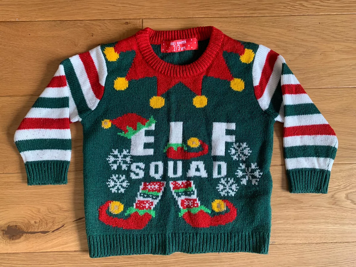 Boys elf shop christmas jumper